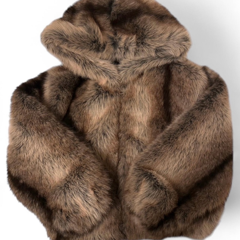 Danielle Guizio Brown Faux Fur Coat